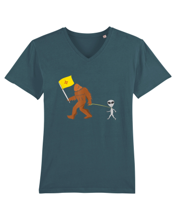 New Mexico Flag Bigfoot Walking Alien Stargazer