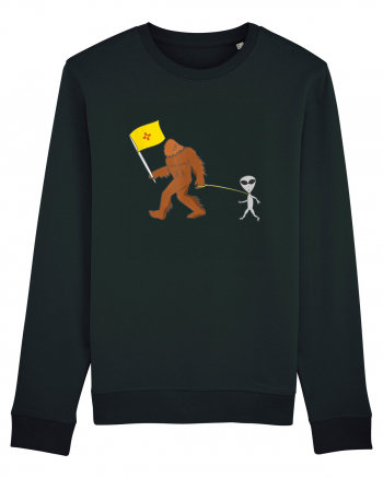 New Mexico Flag Bigfoot Walking Alien Black