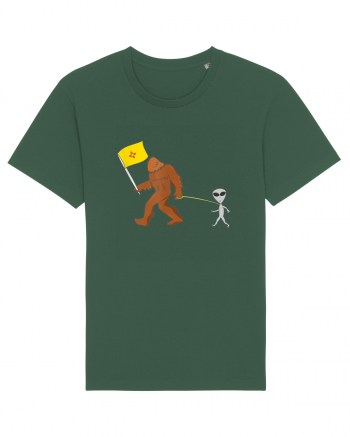 New Mexico Flag Bigfoot Walking Alien Bottle Green