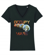 Occupy Mars Terraform Space Astronomy Tricou mânecă scurtă guler V Damă Evoker