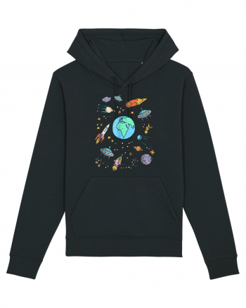 Outer Space UFO Rocket Black