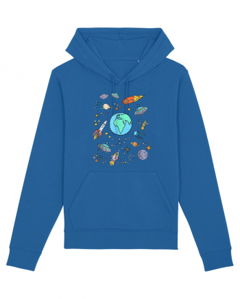 Outer Space UFO Rocket Royal Blue