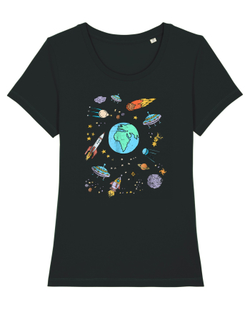 Outer Space UFO Rocket Black