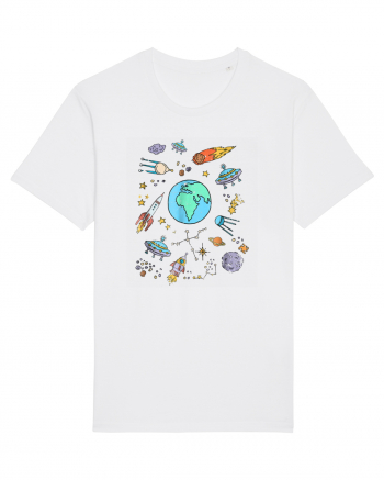 Outer Space UFO Rocket White