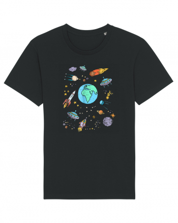Outer Space UFO Rocket Black