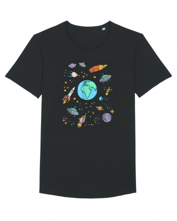 Outer Space UFO Rocket Black