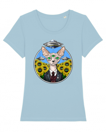 Psychedelic Hairless Sphynx Cat Sky Blue