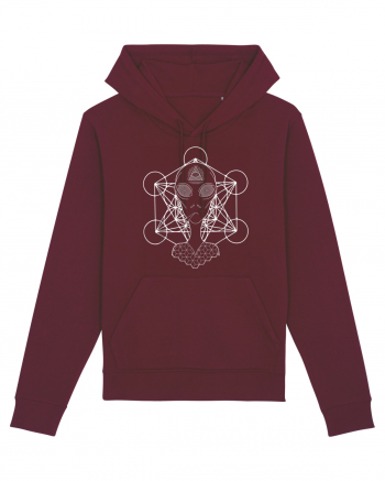 Psychedelic Sacred Geometry Alien Burgundy