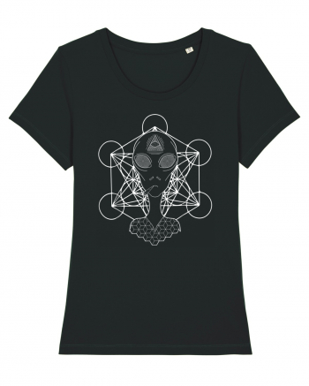 Psychedelic Sacred Geometry Alien Black