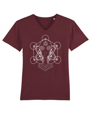 Psychedelic Sacred Geometry Alien Burgundy