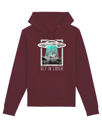 Retro Vintage Get In Loser Bigfoot Sasquatch Burgundy