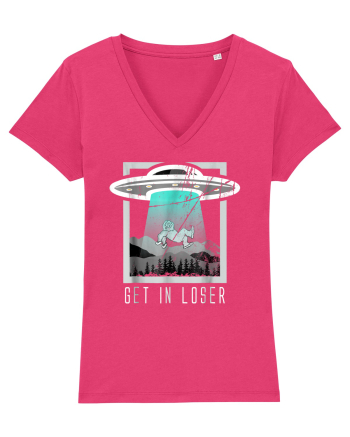 Retro Vintage Get In Loser Bigfoot Sasquatch Raspberry