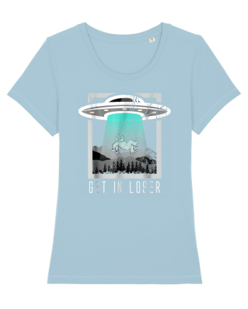 Retro Vintage Get In Loser Bigfoot Sasquatch Sky Blue