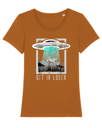 Retro Vintage Get In Loser Bigfoot Sasquatch Roasted Orange