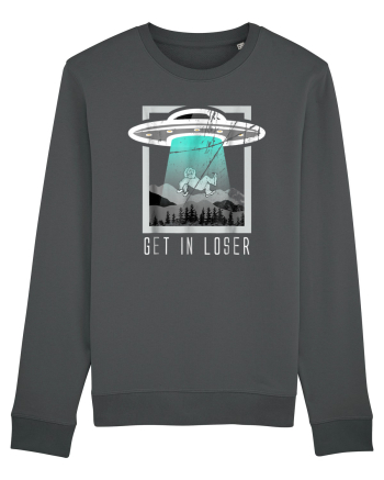 Retro Vintage Get In Loser Bigfoot Sasquatch Anthracite