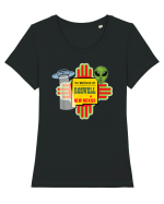 New Mexico UFO Alien Crash Site 1947 Zia Symbol Tricou mânecă scurtă guler larg fitted Damă Expresser
