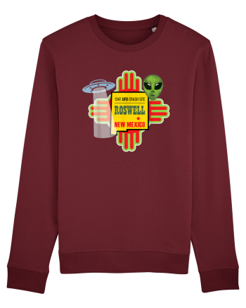 New Mexico UFO Alien Crash Site 1947 Zia Symbol Burgundy
