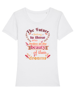 Quote about life Tricou mânecă scurtă guler larg fitted Damă Expresser