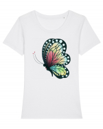 Butterfly Tricou mânecă scurtă guler larg fitted Damă Expresser