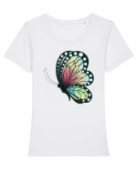 Butterfly Tricou mânecă scurtă guler larg fitted Damă Expresser