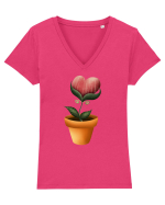 Flower of Heart Tricou mânecă scurtă guler V Damă Evoker