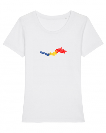 Simboluri dacice - Lupul 22. Tricou mânecă scurtă guler larg fitted Damă Expresser