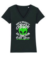 She Is  Beauty She Is Grace Outer Space Tricou mânecă scurtă guler V Damă Evoker