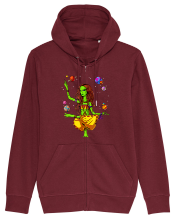 Space Alien Hippie Yoga Zen Meditation Psychedelic Burgundy
