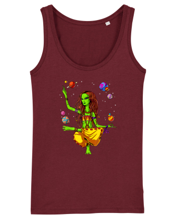 Space Alien Hippie Yoga Zen Meditation Psychedelic Burgundy