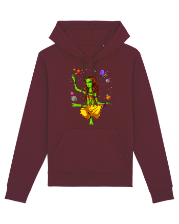 Space Alien Hippie Yoga Zen Meditation Psychedelic Burgundy