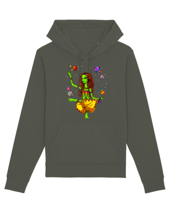 Space Alien Hippie Yoga Zen Meditation Psychedelic Khaki
