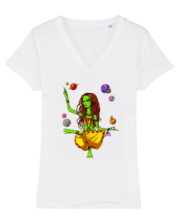 Space Alien Hippie Yoga Zen Meditation Psychedelic White