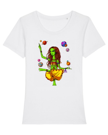 Space Alien Hippie Yoga Zen Meditation Psychedelic White