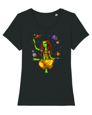 Space Alien Hippie Yoga Zen Meditation Psychedelic Black