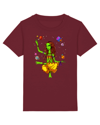 Space Alien Hippie Yoga Zen Meditation Psychedelic Burgundy