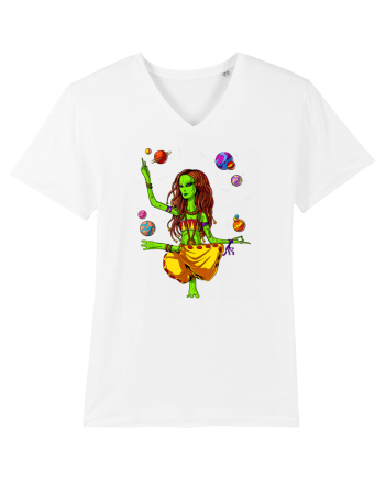 Space Alien Hippie Yoga Zen Meditation Psychedelic White