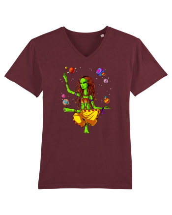 Space Alien Hippie Yoga Zen Meditation Psychedelic Burgundy