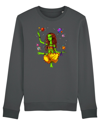 Space Alien Hippie Yoga Zen Meditation Psychedelic Anthracite