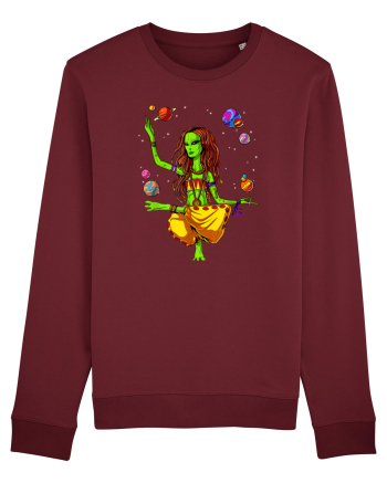 Space Alien Hippie Yoga Zen Meditation Psychedelic Burgundy