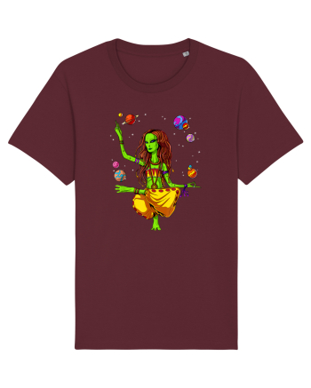 Space Alien Hippie Yoga Zen Meditation Psychedelic Burgundy