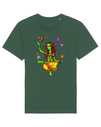 Space Alien Hippie Yoga Zen Meditation Psychedelic Bottle Green