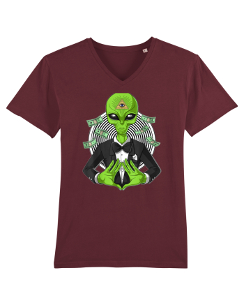 Space Alien Illuminati Occult UFO Conspiracy Burgundy