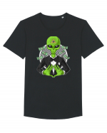 Space Alien Illuminati Occult UFO Conspiracy Tricou mânecă scurtă guler larg Bărbat Skater