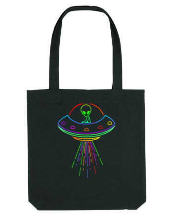Space Alien UFO Neon Lights Rave Black
