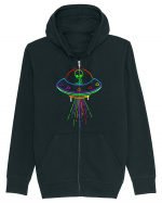 Space Alien UFO Neon Lights Rave Hanorac cu fermoar Unisex Connector