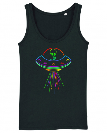 Space Alien UFO Neon Lights Rave Black