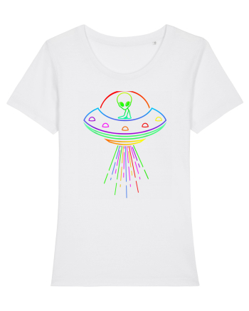 Space Alien UFO Neon Lights Rave White