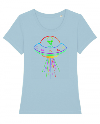 Space Alien UFO Neon Lights Rave Sky Blue