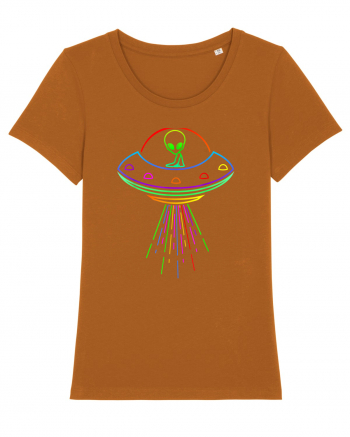 Space Alien UFO Neon Lights Rave Roasted Orange