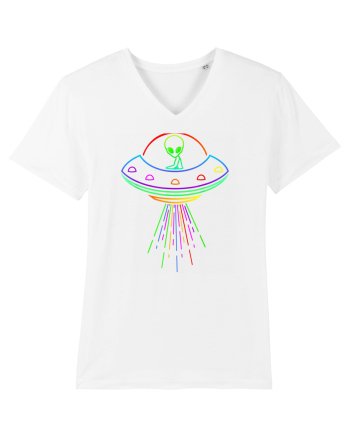 Space Alien UFO Neon Lights Rave White
